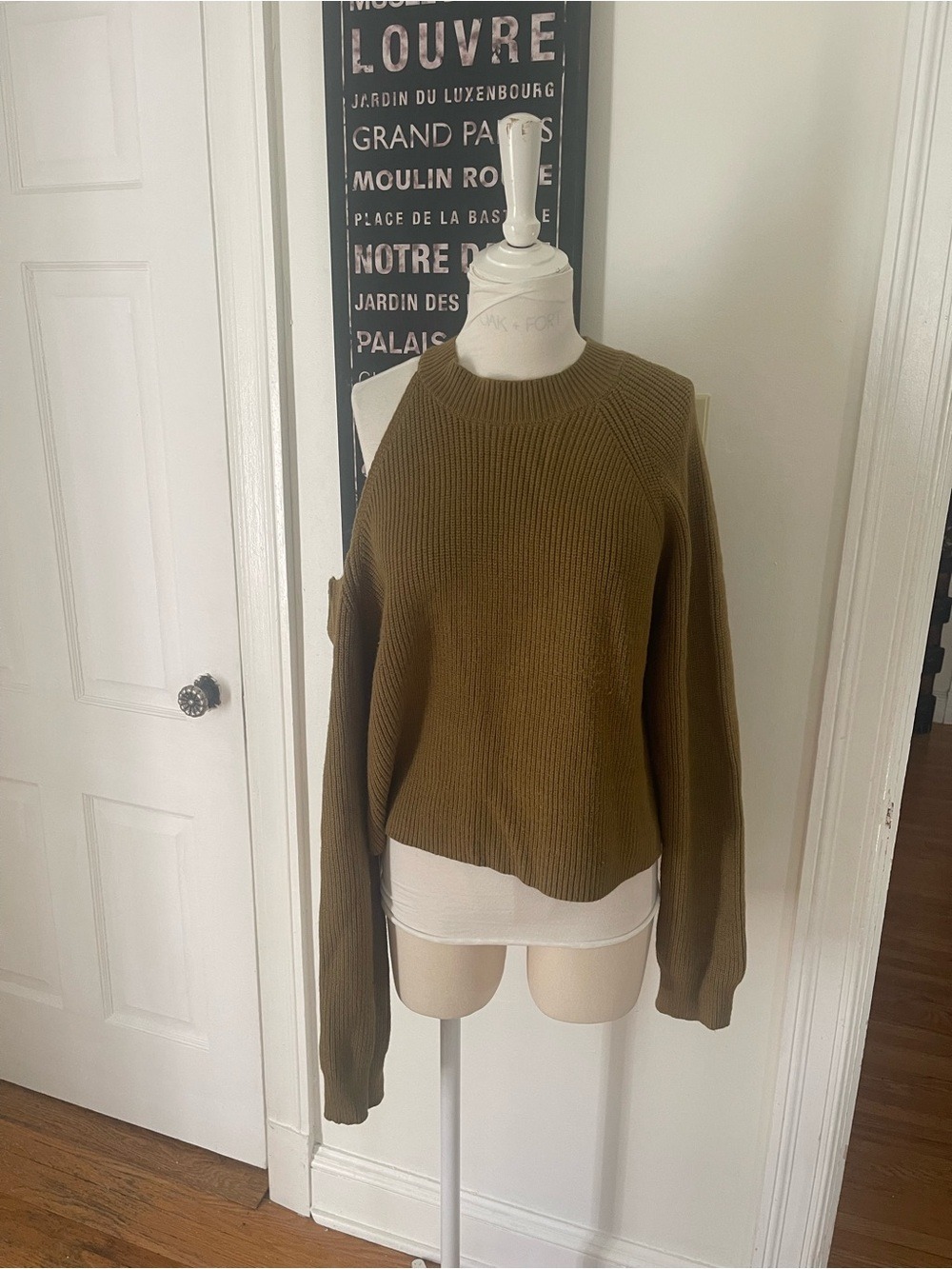 OAK+FORT Olive Green Women's Knit Sweater